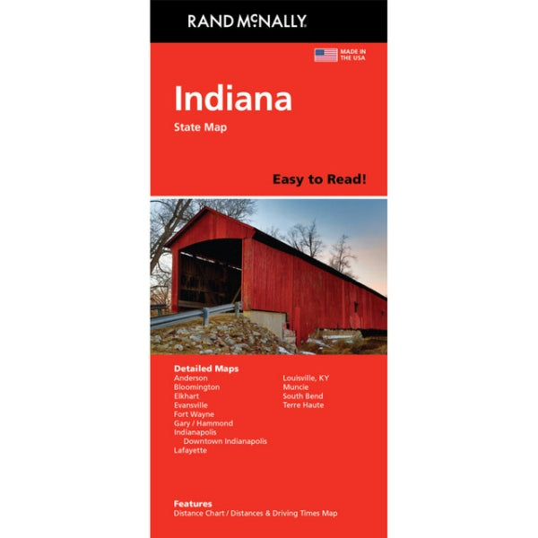 Indiana State Highway Folded Map by Rand McNally (Easy to Read) - Cover
