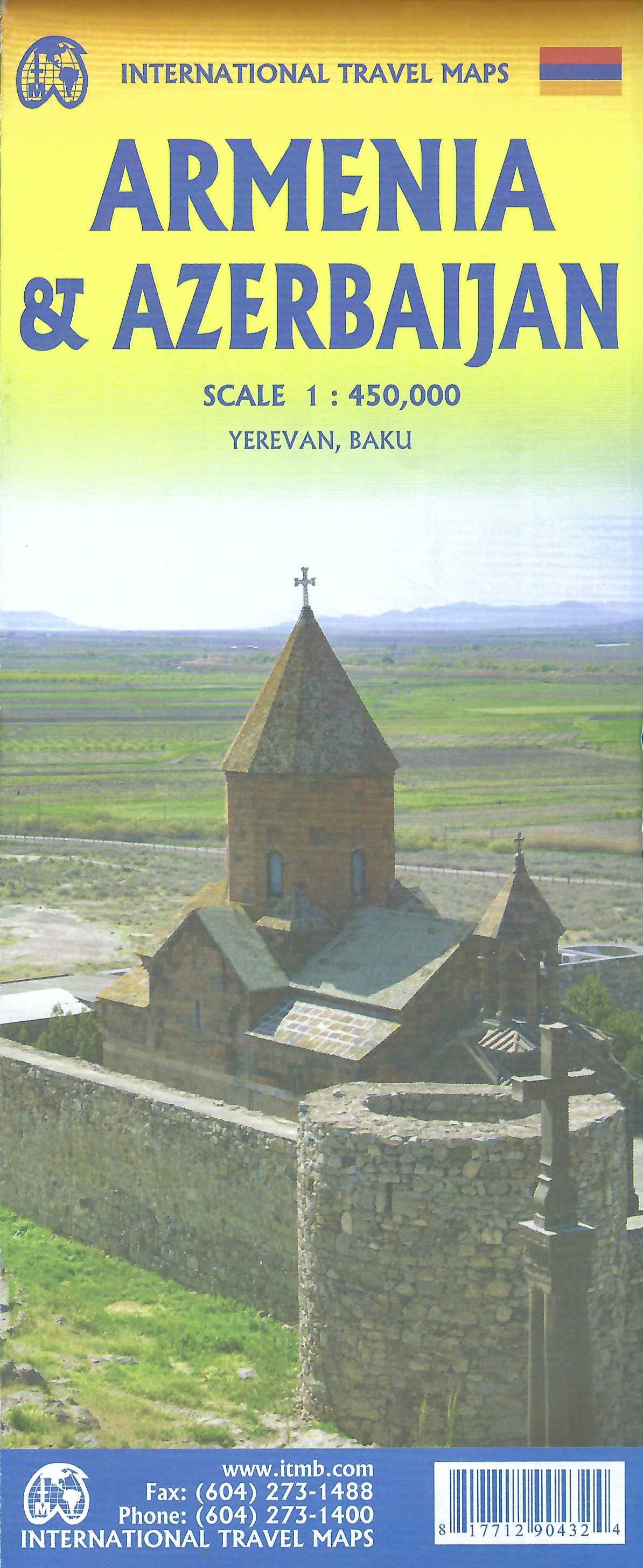 Armenia and Azerbaijan Travel Map