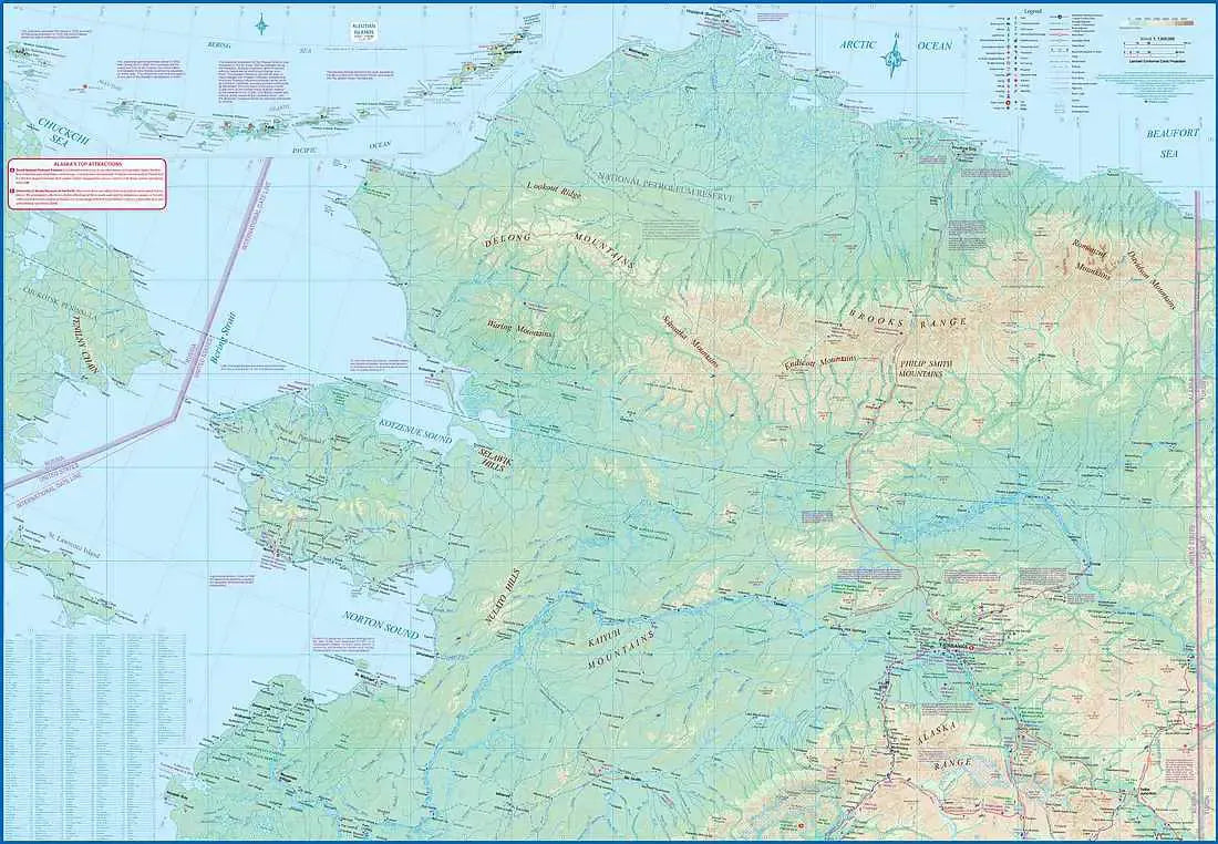 Alaska Travel & Reference Map by ITMB - Northern Map