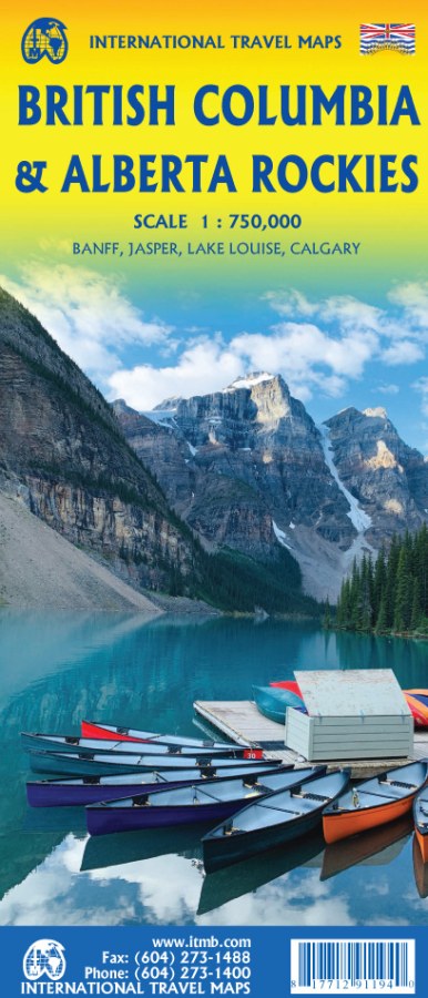 British Columbia & Alberta Rockies Travel & Reference Map by ITMB - Cover