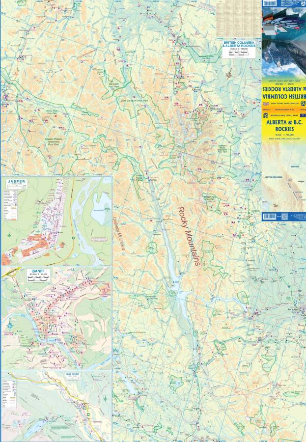 British Columbia & Alberta Rockies Travel & Reference Map by ITMB - West Map