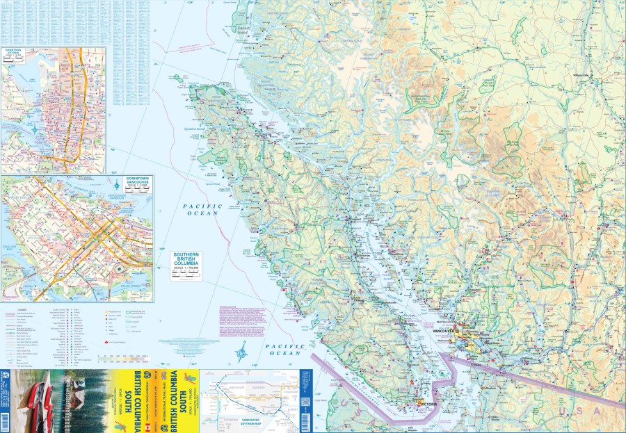 British Columbia (South) Travel & Reference Map by ITMB - West Map