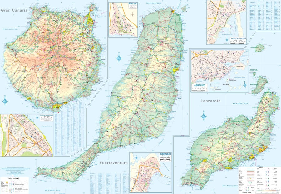 Canary Islands Travel & Reference Map by ITMB - Back Side