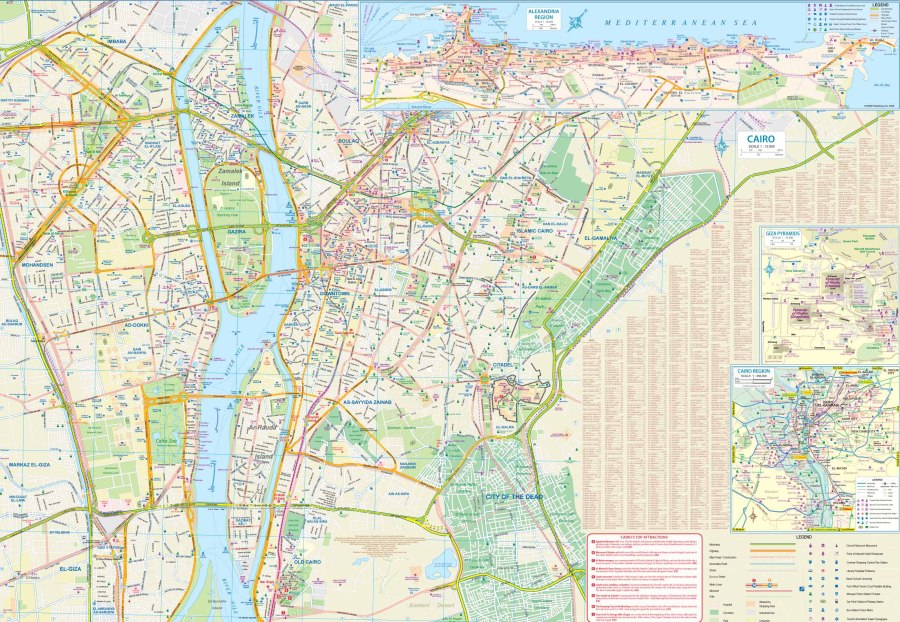 Egypt & Cairo Travel & Reference Map by ITMB - Cairo Map