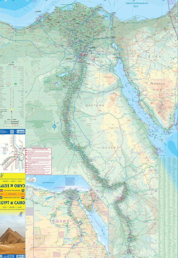 Egypt & Cairo Travel & Reference Map by ITMB - Egypt Map