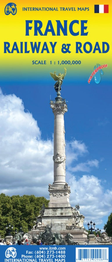 France Railway & Road Travel & Reference Map by ITMB - Cover