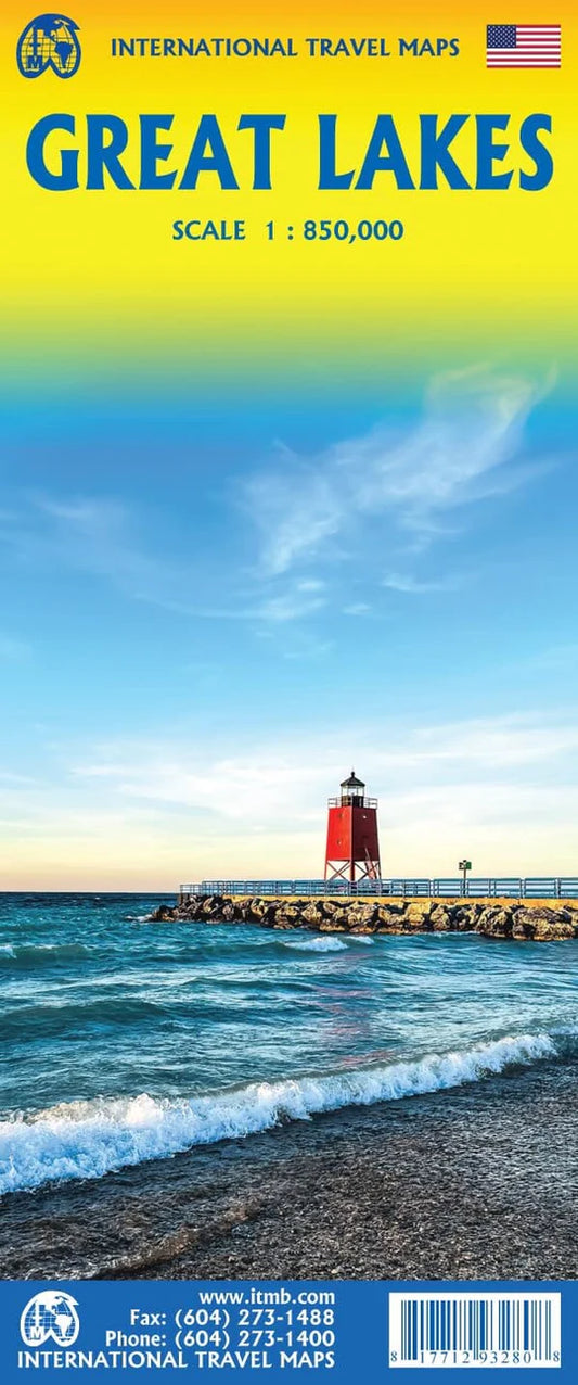 Great Lakes Area Travel & Reference Map by ITMB - Cover