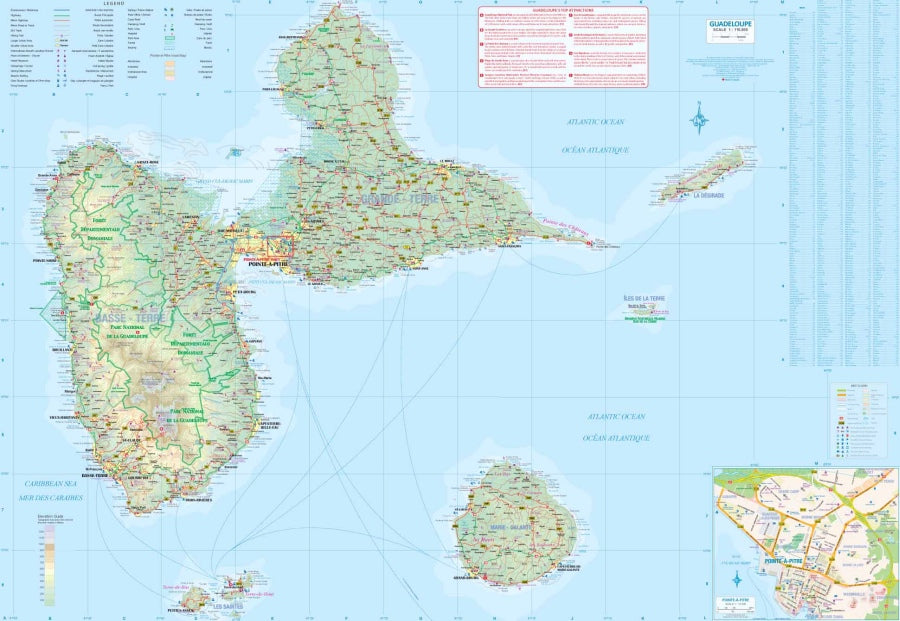 Guadeloupe & Dominica Travel & Reference Map by ITMB - Guadeloupe Map