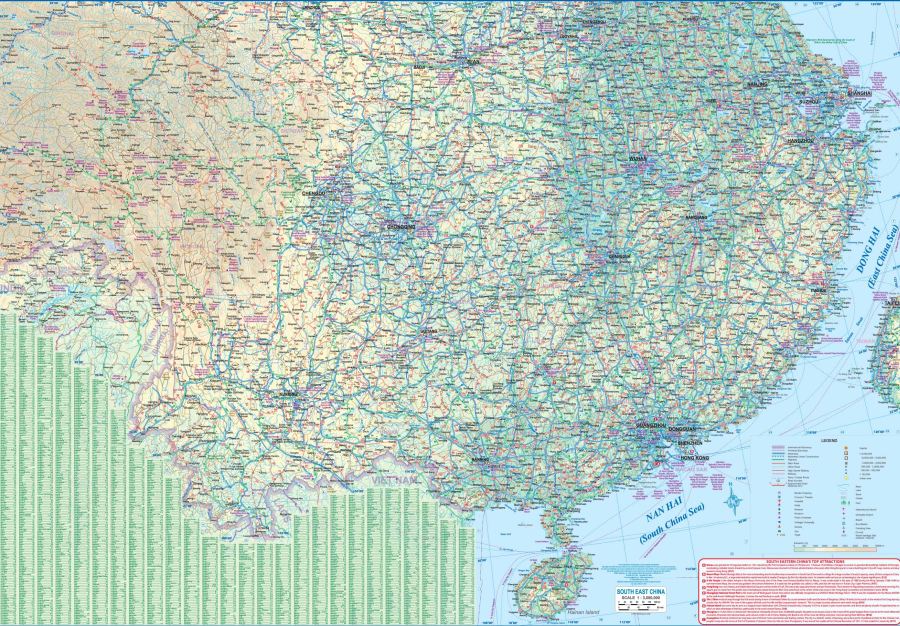 Guangzhou & China Southeast Travel & Reference Map by ITMB - China SE Map