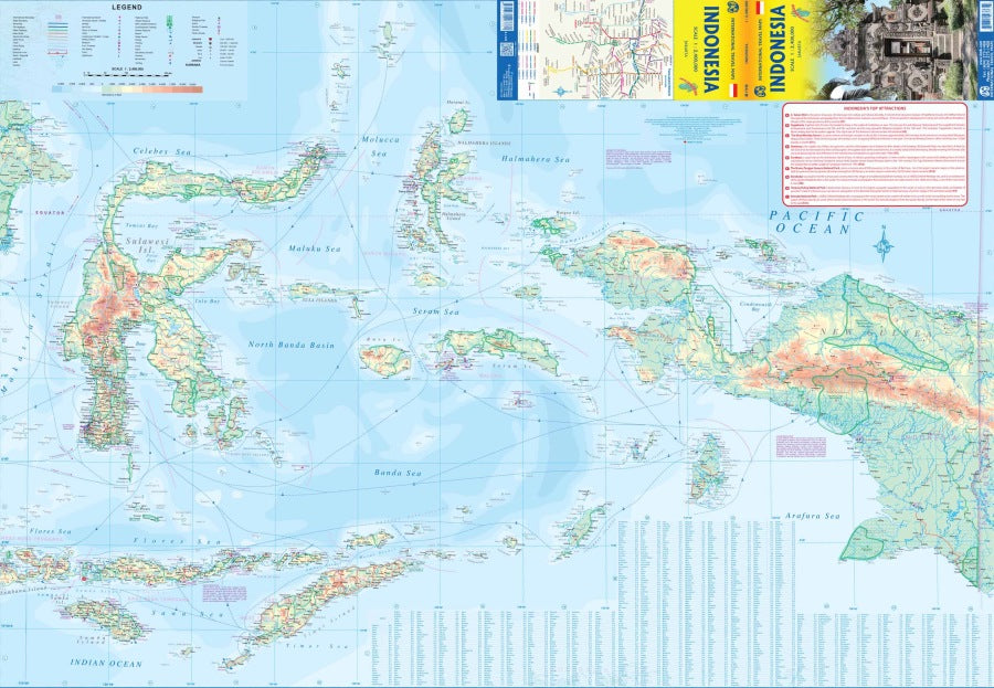 Indonesia Travel & Reference Map by ITMB - Eastern side