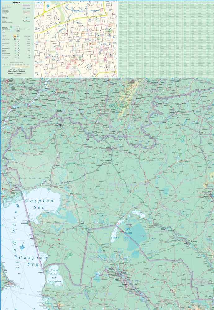 Kazakhstan Travel & Reference Map by ITMB - Western Map
