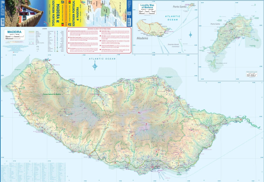 Madeira & Southern Portugal Travel & Reference Map by ITMB - Madeira Map