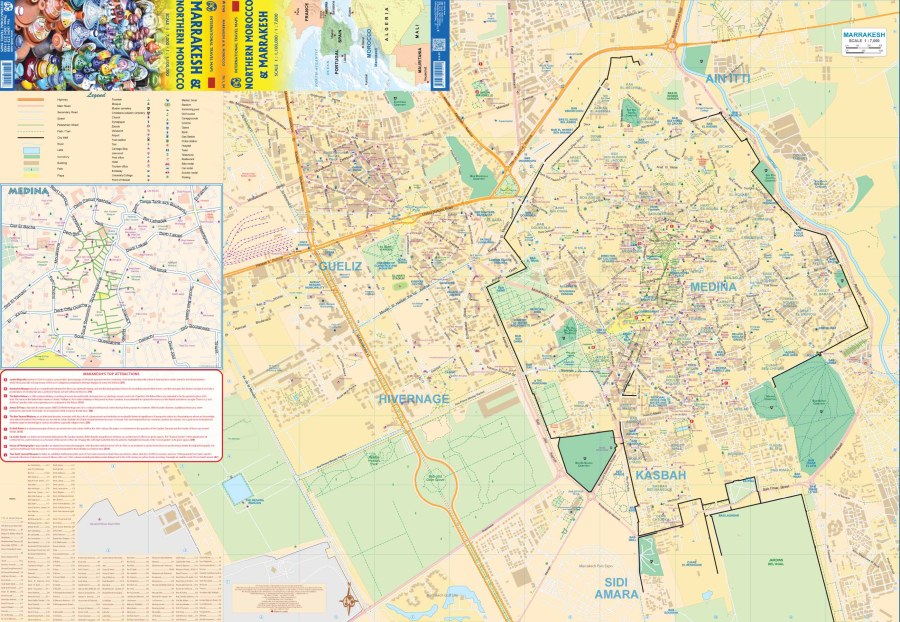 Marrakesh & Northern Morocco Travel & Reference Map by ITMB - Marrakesh Map