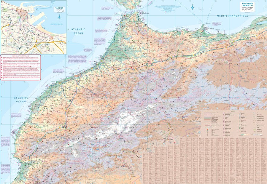 Marrakesh & Northern Morocco Travel & Reference Map by ITMB - Northern Marocco Map