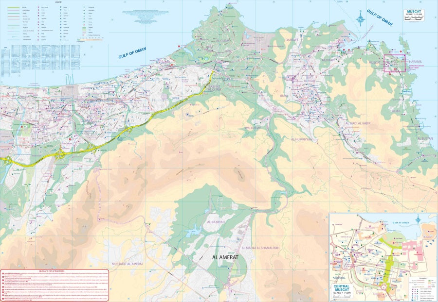 Muscat & Oman Travel & Reference Map by ITMB - Muscat Map