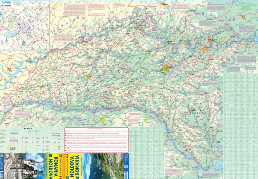 Romania & Moldova Travel & Reference Map by ITMB - Moldova Map