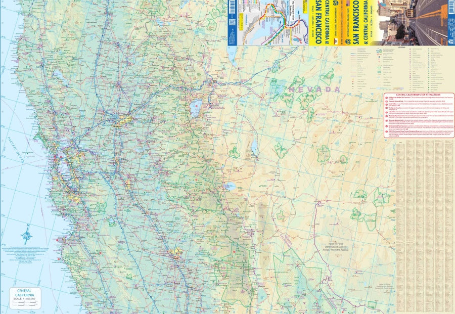 San Francisco & Central California Travel & Reference Map by ITMB - Regional Map