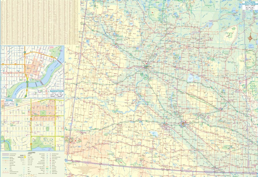 Saskatchewan Travel & Reference Map by ITMB - South Map