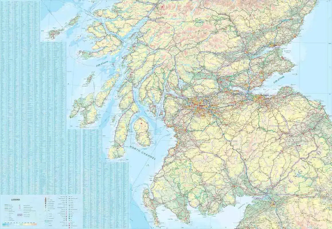 Scotland Travel & Reference Map by ITMB - South Map