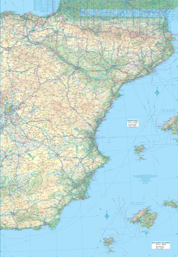 Spain Travel & Reference Map by ITMB - Eastern Map