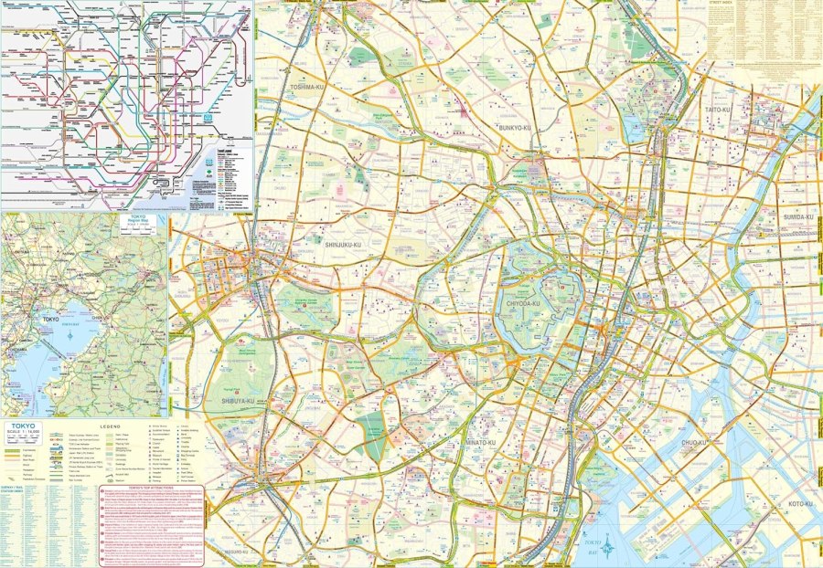 Tokyo & Region Travel & Reference Map by ITMB - Tokyo Map