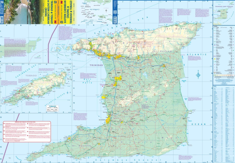 Trinidad & Tobago & Eastern Caribbean Cruising Travel & Reference Map by ITMB - Map Detail