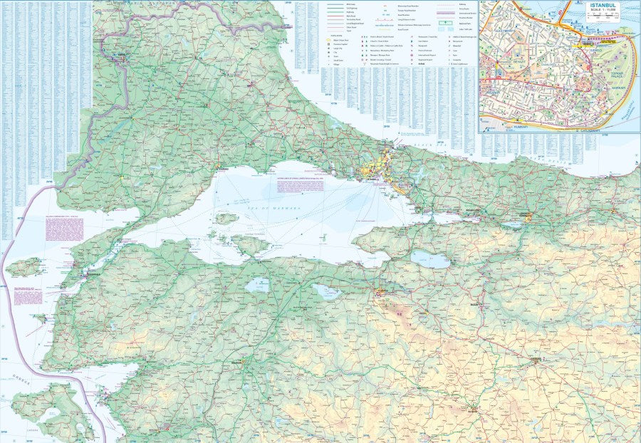 Turkey (West) Travel & Reference Map by ITMB - Northern Coverage