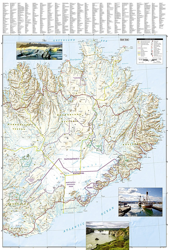 Iceland Adventure Travel Map by National Geographic - Map Detail
