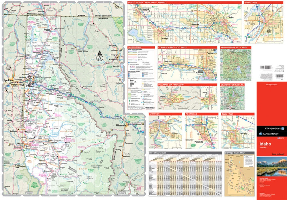 Idaho State Highway Folded Map by Rand McNally (Easy to Read) - North Map