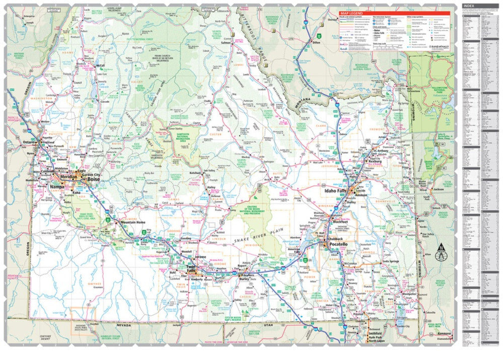 Idaho State Highway Folded Map by Rand McNally (Easy to Read) - South Map