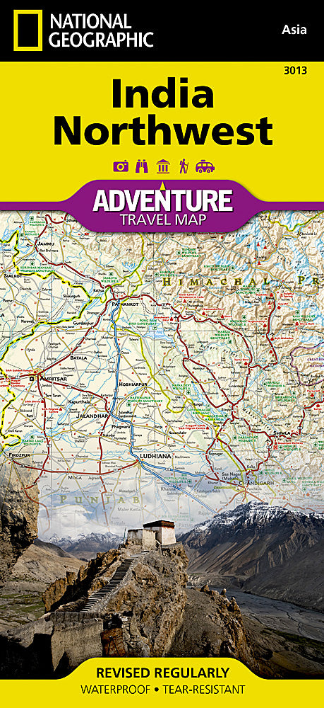India Northwest Adventure Travel Map by National Geographic - Cover