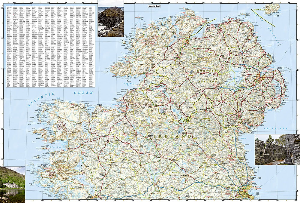 Ireland Adventure Travel Map by National Geographic - Map Detail, North Side
