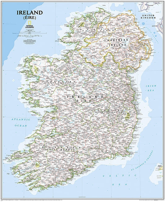 Ireland Wall Map by National Geographic