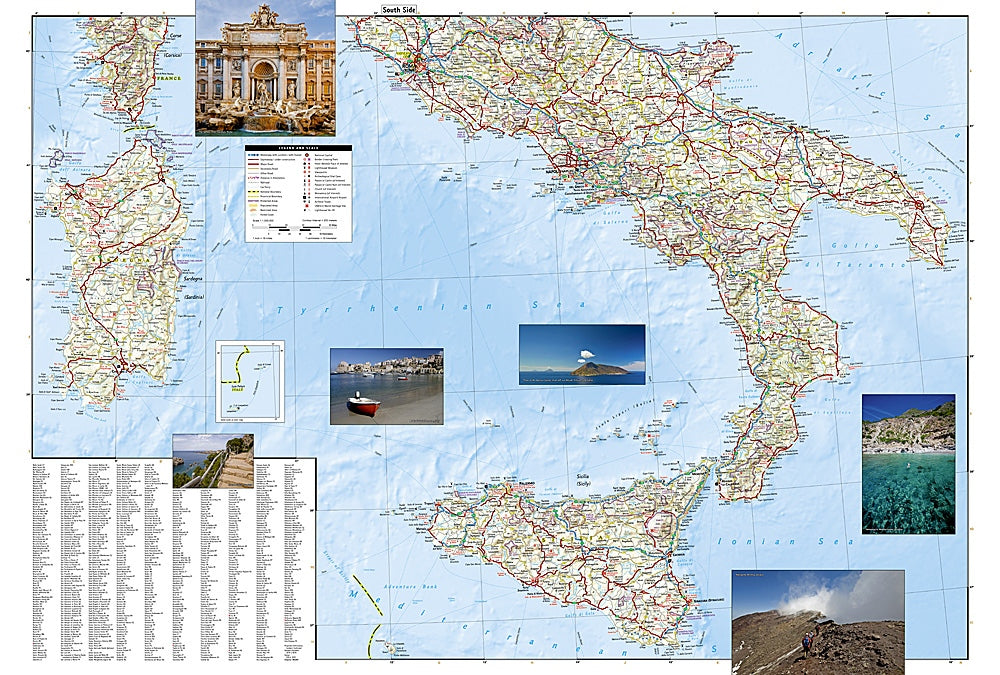 Italy Adventure Travel Map by National Geographic - Map Detail, South