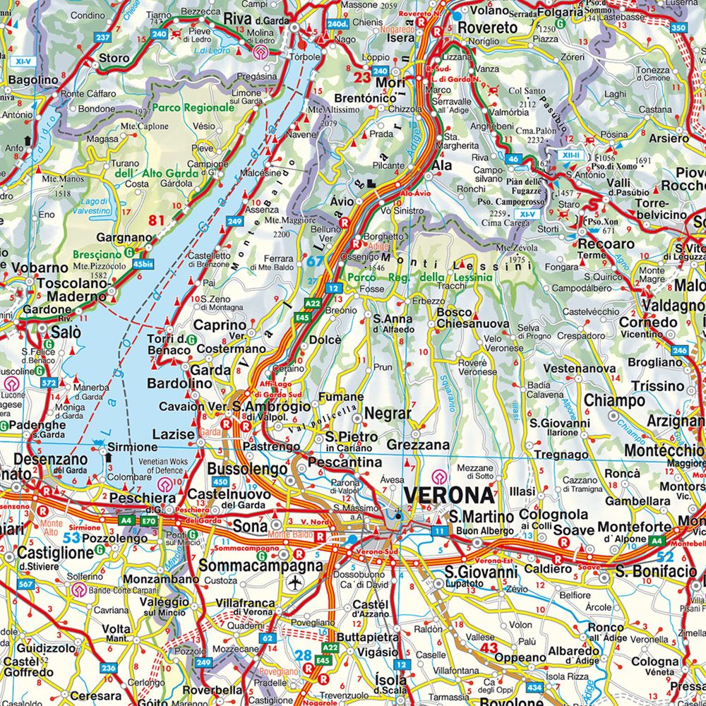 Italy North Road Map by Freytag & Berndt - Map Detail