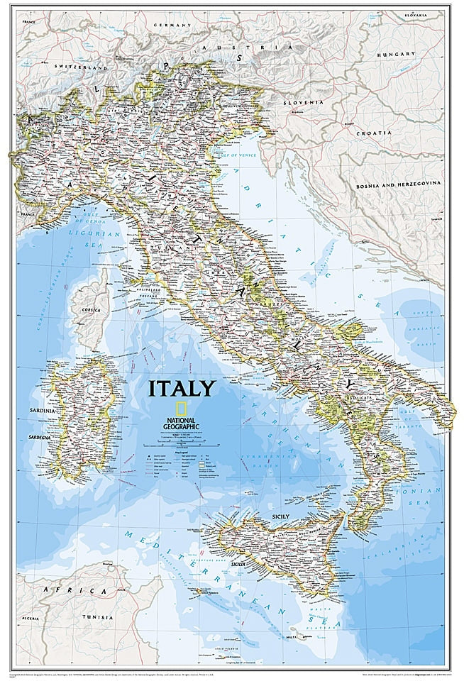 Italy Wall Map by National Geographic