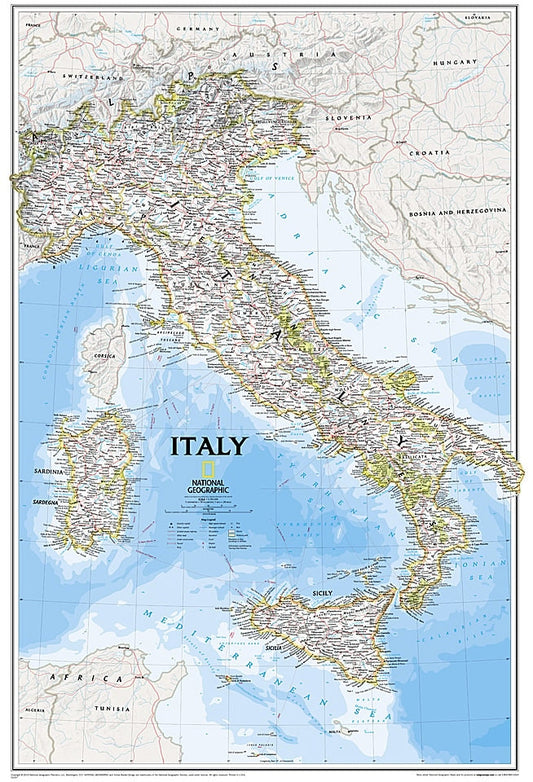 Italy Wall Map by National Geographic