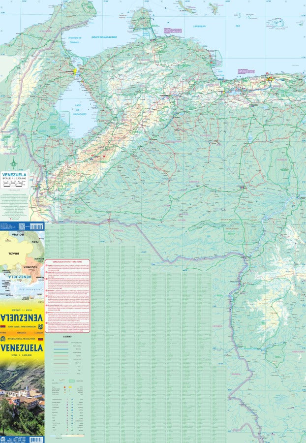 Venezuela Travel & Reference Map by ITMB - West Map