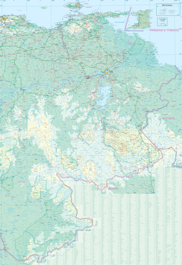 Venezuela Travel & Reference Map by ITMB - East Map