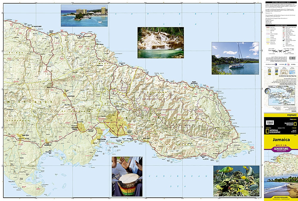 Jamaica Adventure Travel Map by National Geographic - Map Detail, East