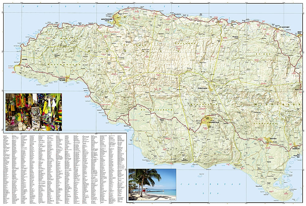 Jamaica Adventure Travel Map by National Geographic - Map Detail, West