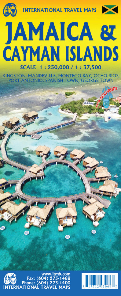 Jamaica & Cayman Islands Travel & Reference Map by ITMB - Cover