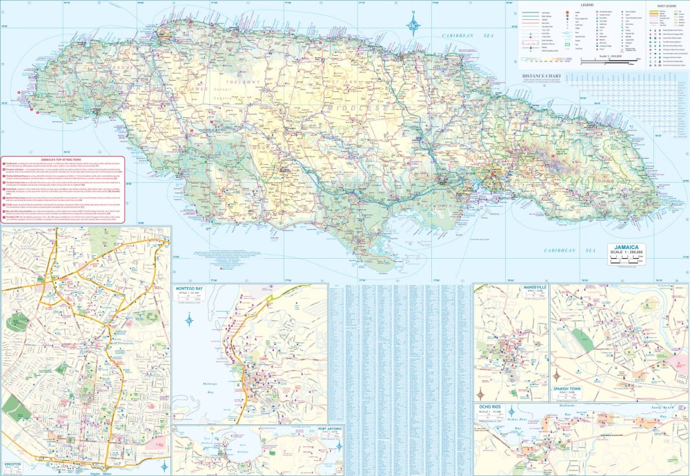 Jamaica & Cayman Islands Travel & Reference Map by ITMB - Map Detail - Jamaica