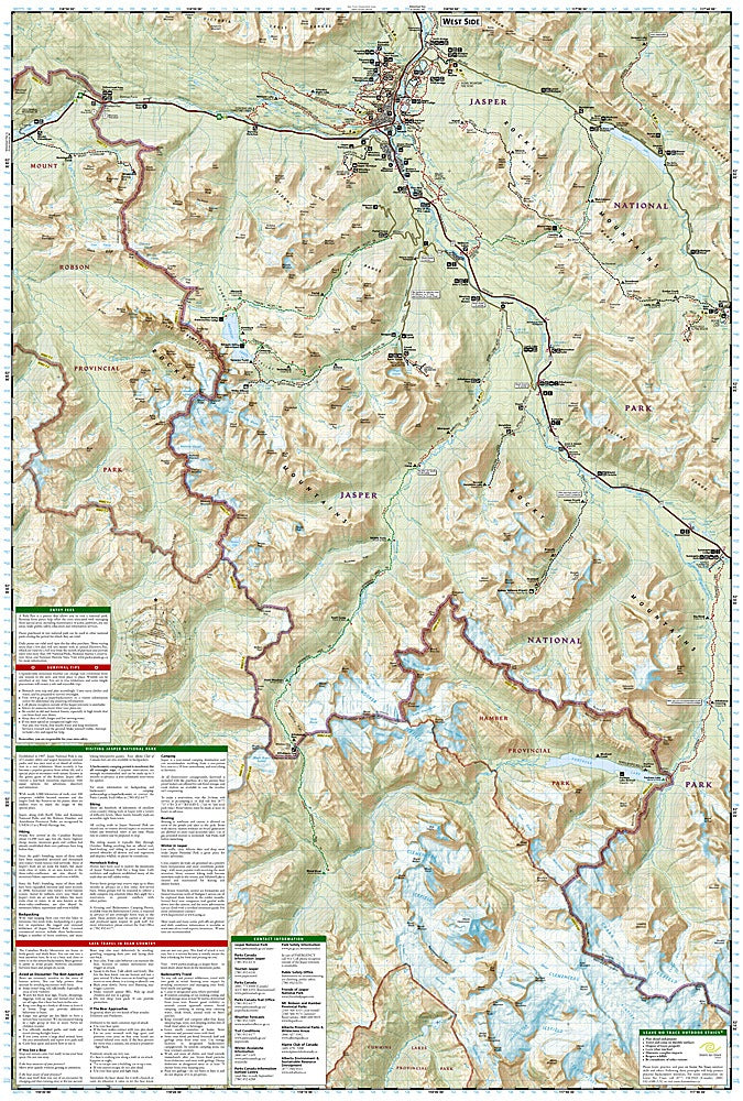 Jasper National Park South Trails Illustrated Topographic Map #902 - Map Detail