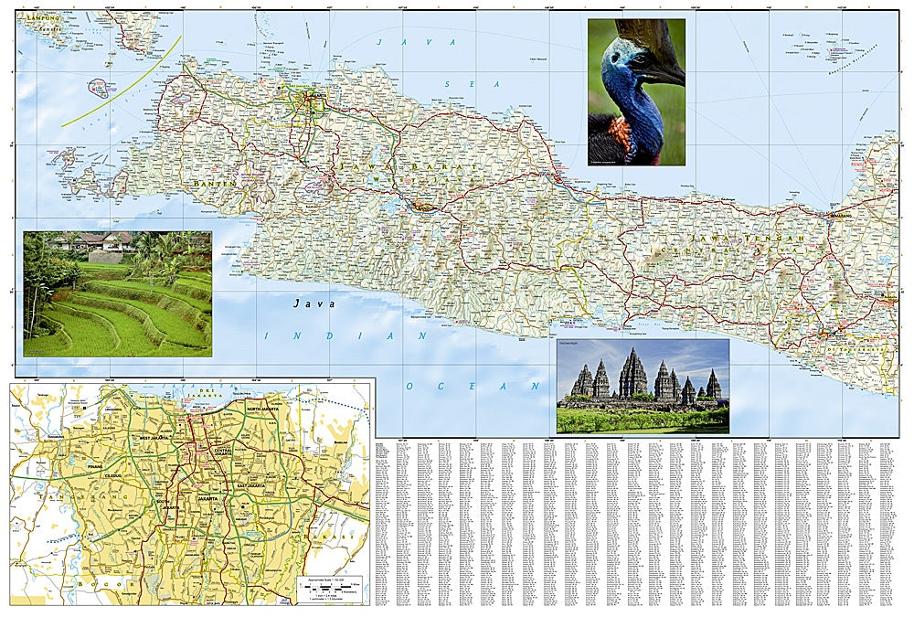 Java (Indonesia) Adventure Travel Map by National Geographic – Metsker Maps