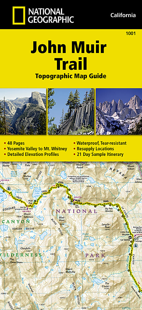 John Muir Trail Topographic Map Guide Booklet by National Geographic - Cover