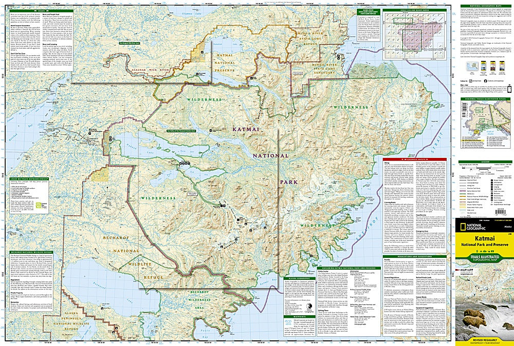 Katmai National Park & Preserve Trails Illustrated Topographic Map #248 - Map Detail