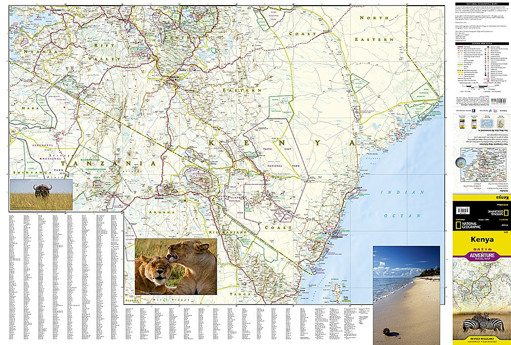 Kenya Adventure Travel Map by National Geographic - Map Detail