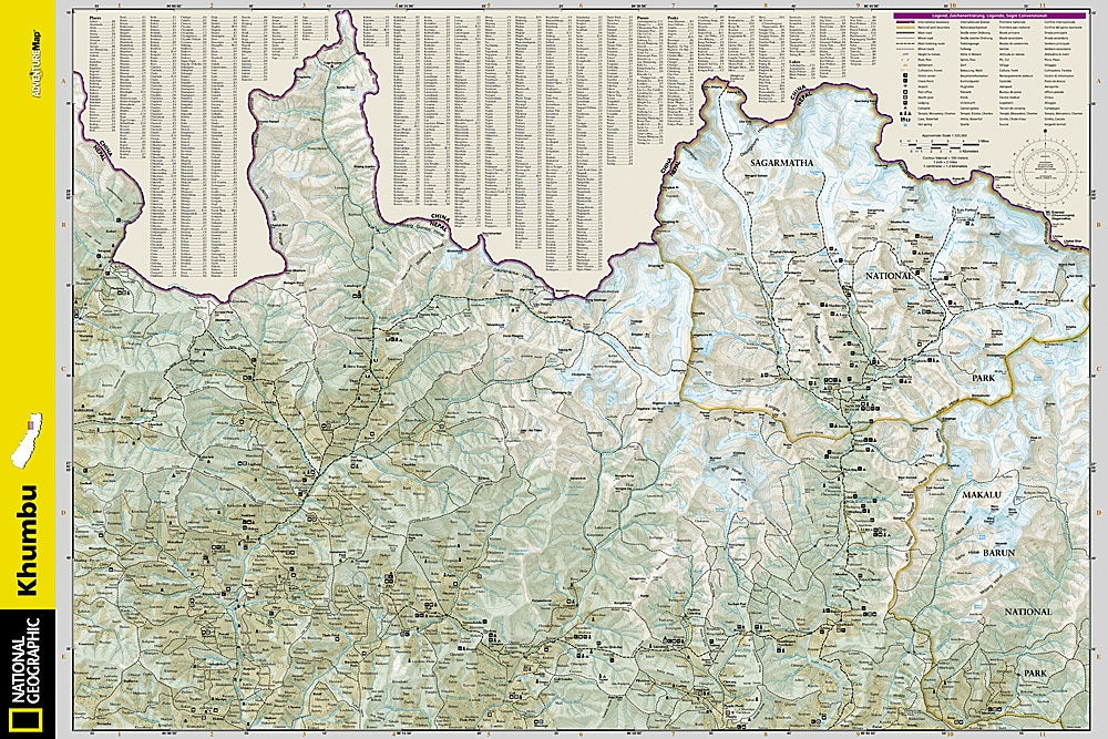 Khumbu (Nepal) Adventure Travel Map by National Geographic - Map Detail