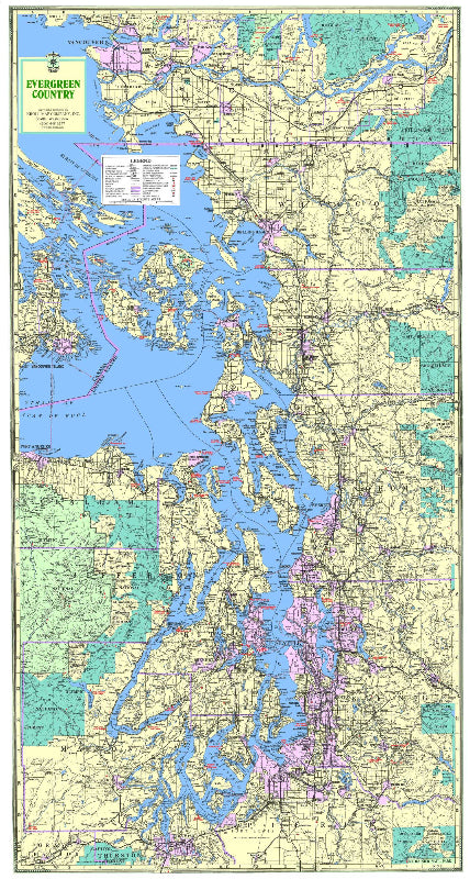 Evergreen Country Wall Map – Metsker Maps
